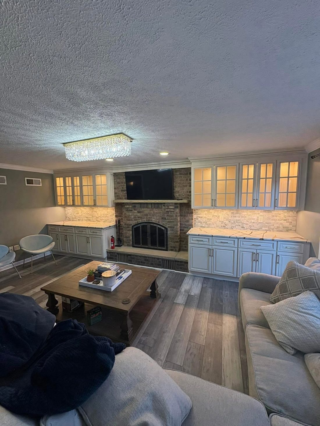 Finished basement family room