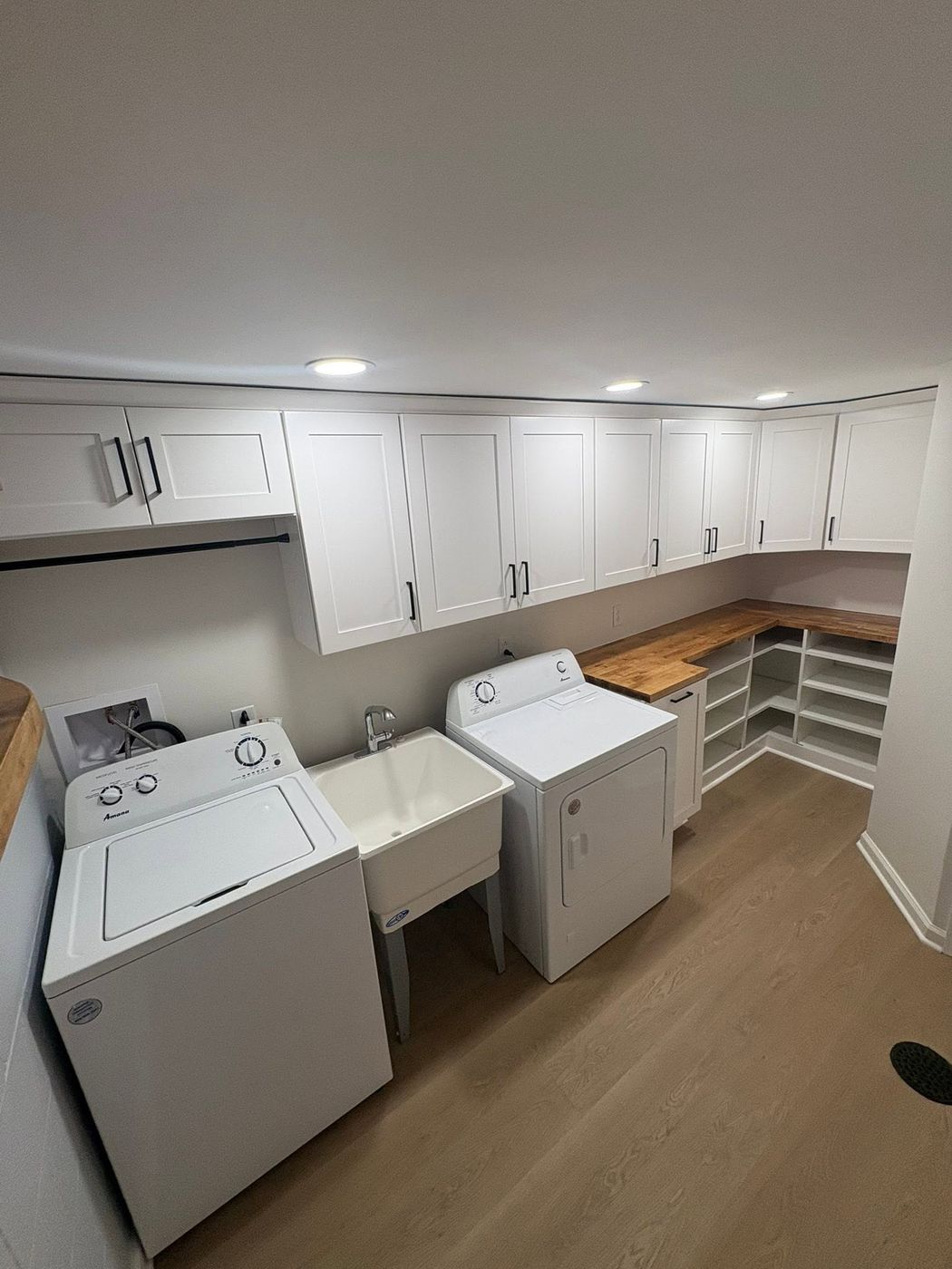 Finished basement laundry room