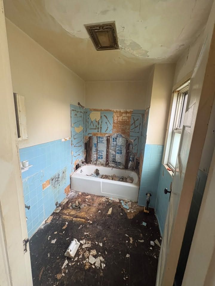 Bathroom torn out during demo